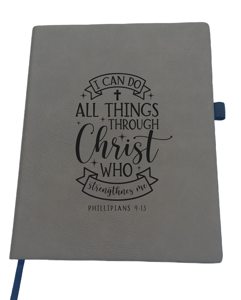 Journal Notebook (Buckskin) - Engraved Scripture Various Designs