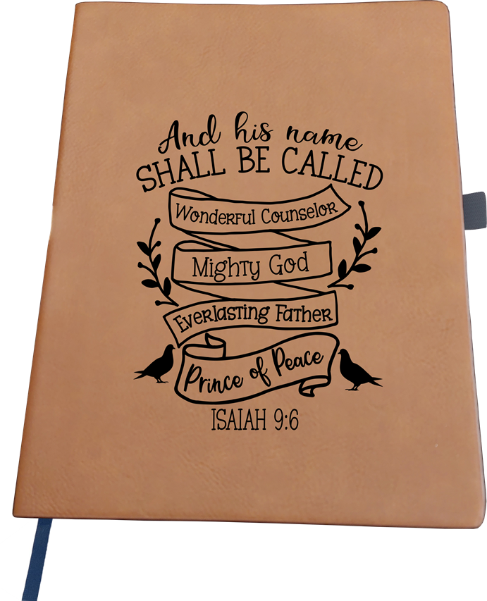 Journal Notebook (Chestnut) - Engraved Scripture Various Designs