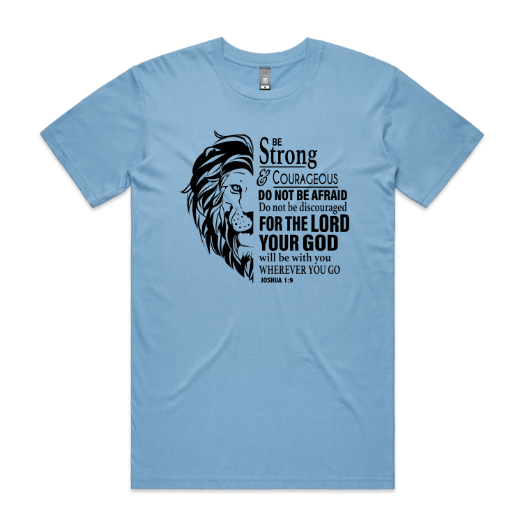 Joshua 1:9 Lion (Men's T-Shirt)