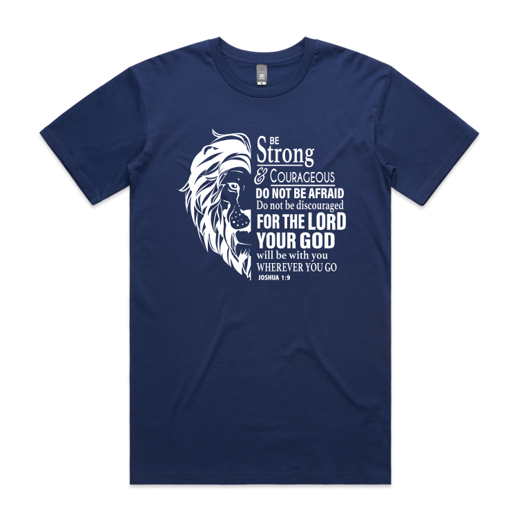 Joshua 1:9 Lion (Men's T-Shirt)