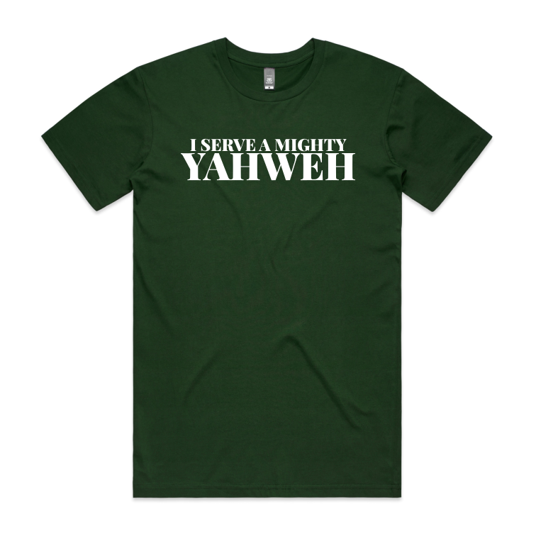 I Serve a Mighty Yahweh (Men's T-Shirt) FRONT