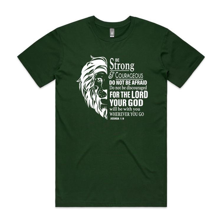 Joshua 1:9 Lion (Men's T-Shirt)