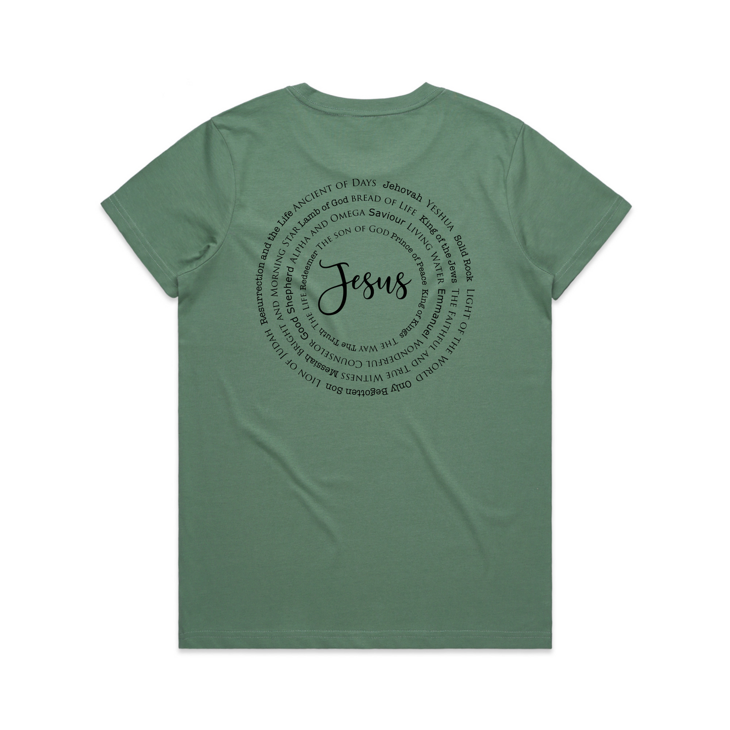 Names of Jesus Back Print (Women's T-Shirt)