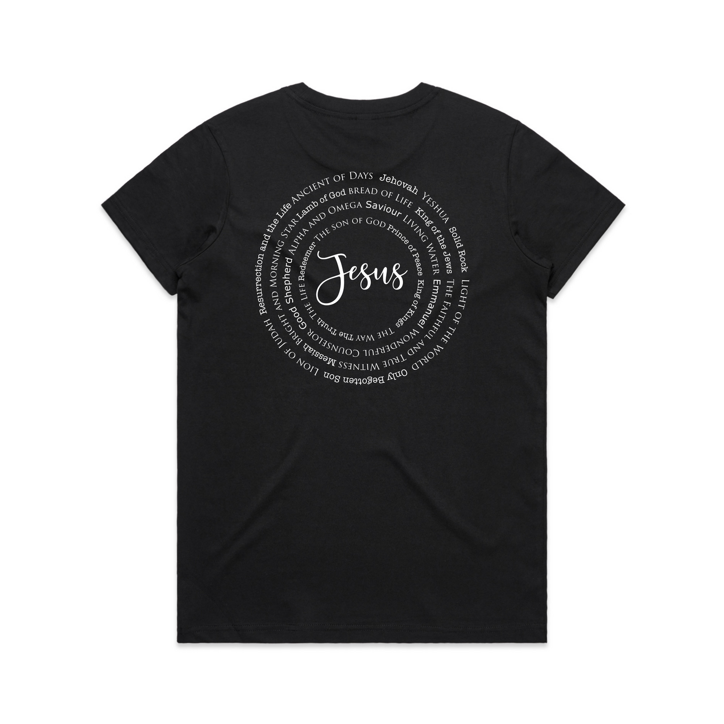 Names of Jesus Back Print (Women's T-Shirt)