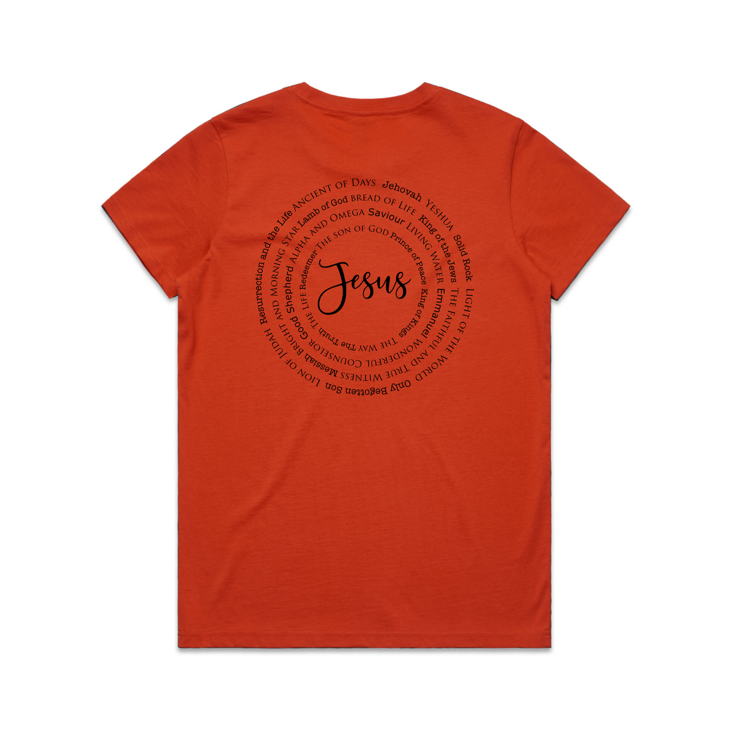 Names of Jesus Back Print (Women's T-Shirt)