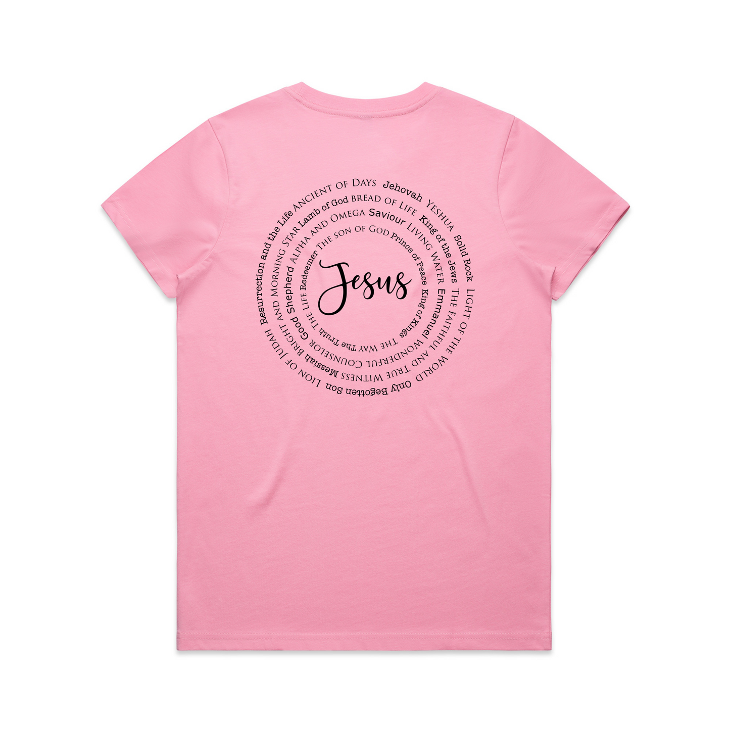 Names of Jesus Back Print (Women's T-Shirt)