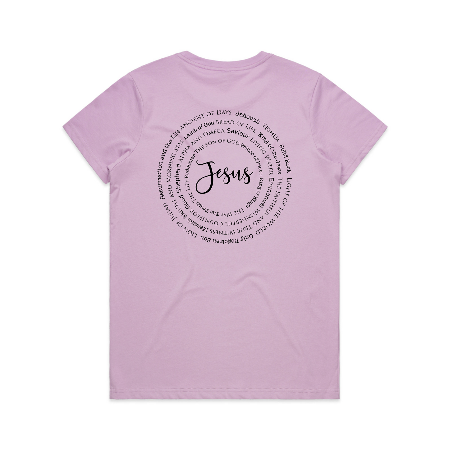 Names of Jesus Back Print (Women's T-Shirt)