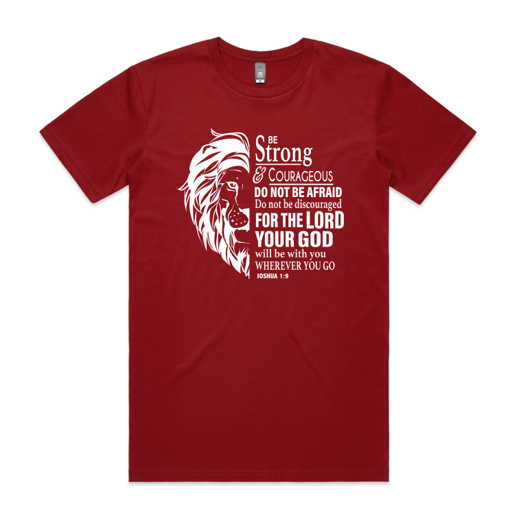 Joshua 1:9 Lion (Men's T-Shirt)