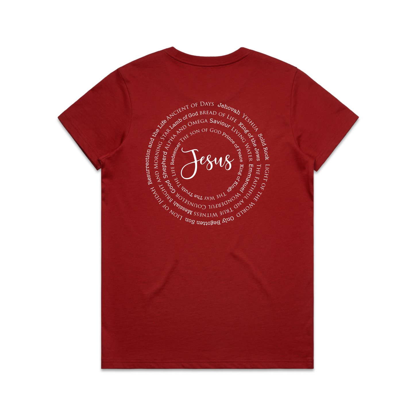 Names of Jesus Back Print (Women's T-Shirt)