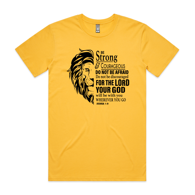 Joshua 1:9 Lion (Men's T-Shirt)