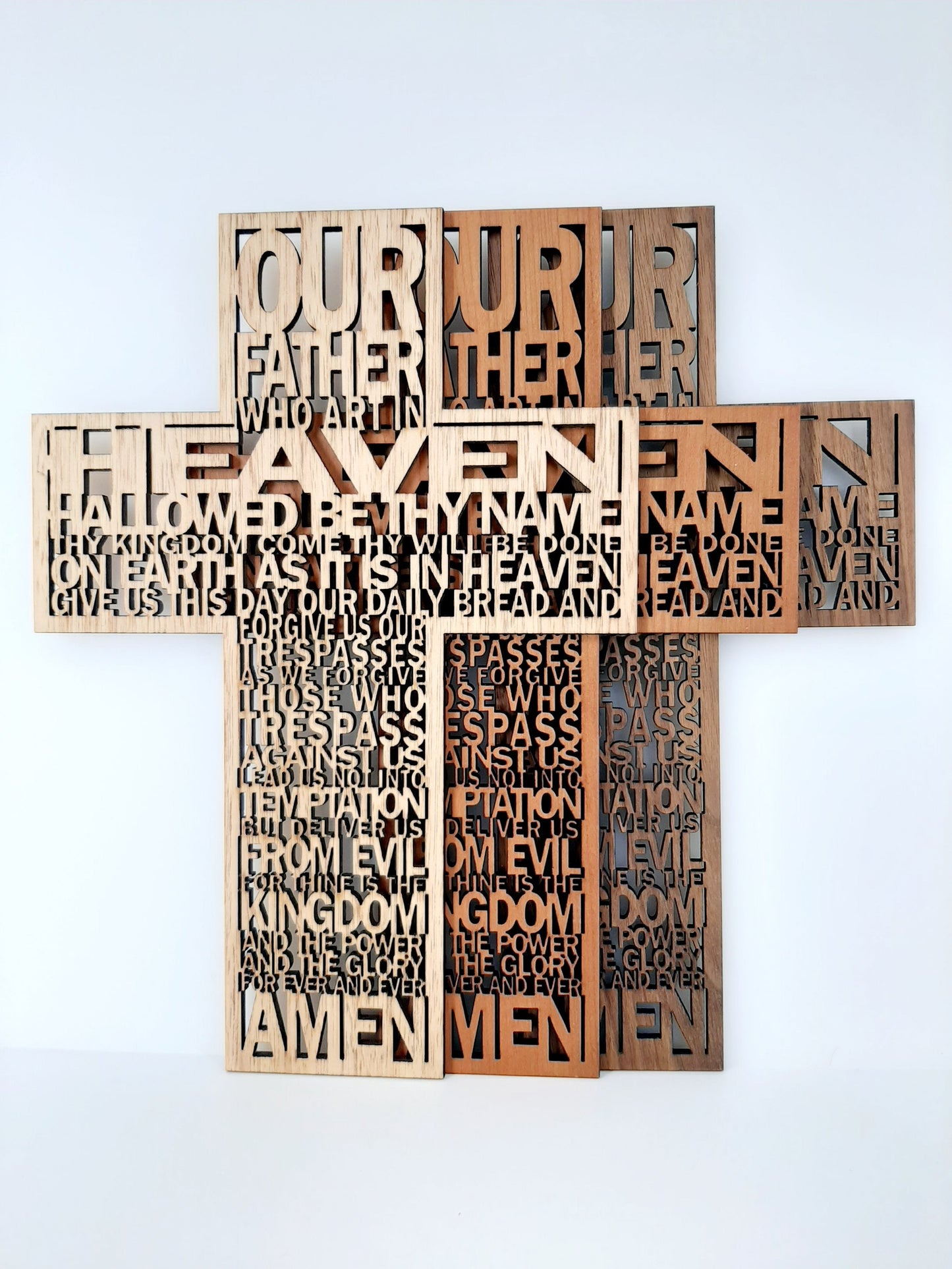 'Our Father' Wooden Lord's Prayer Cross