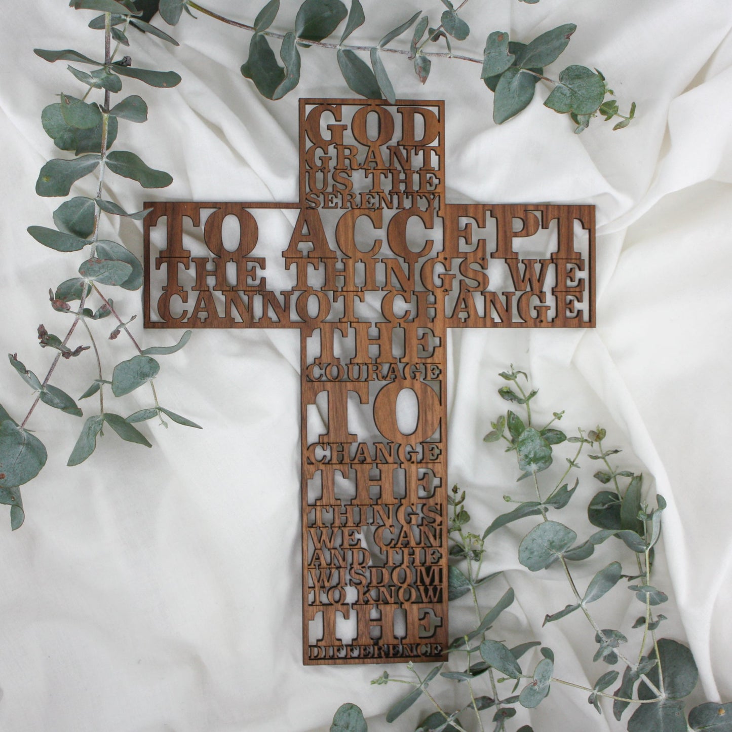 Serenity Prayer Wooden Cross