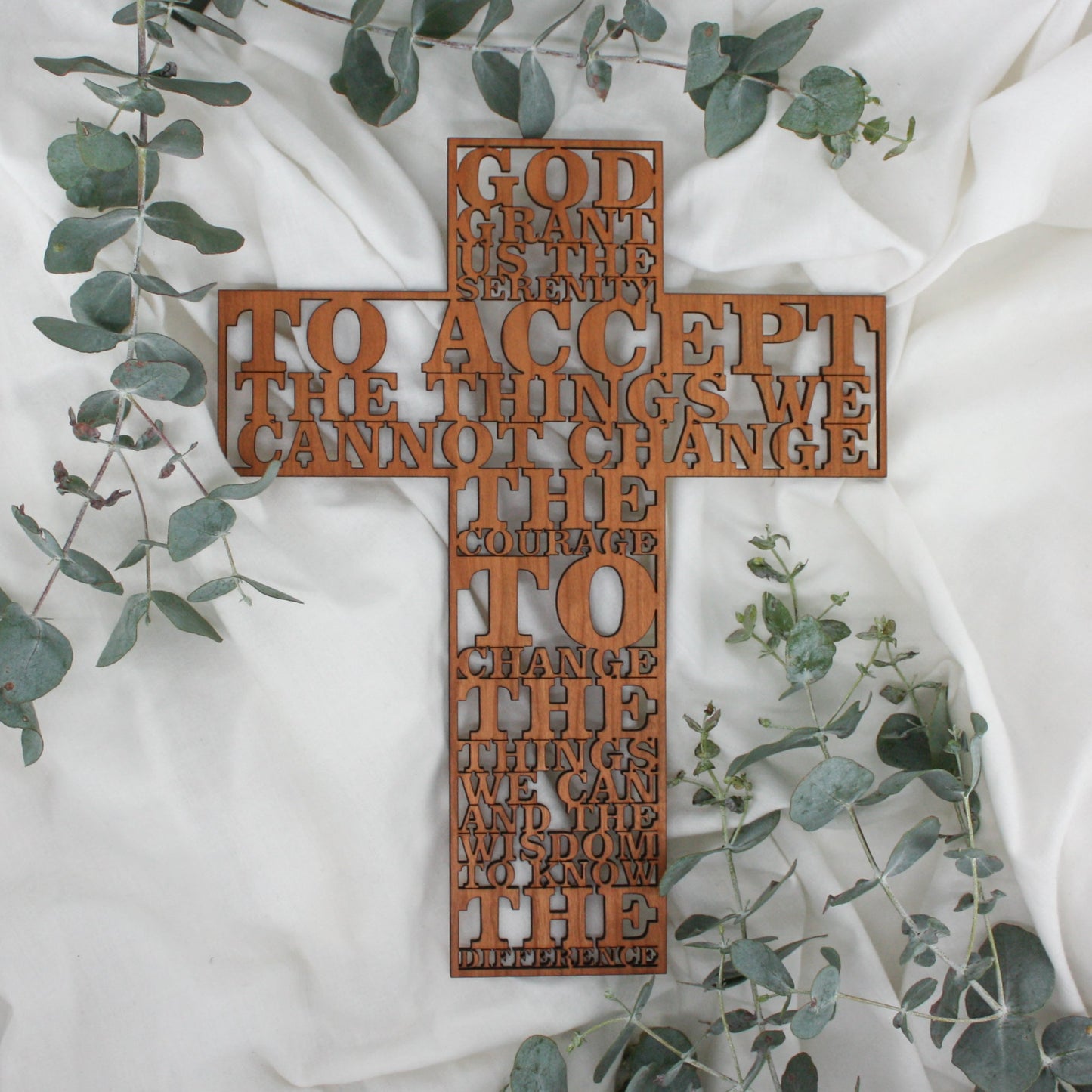 Serenity Prayer Wooden Cross