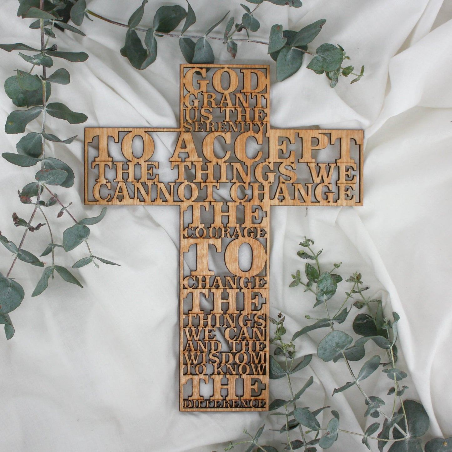 Serenity Prayer Wooden Cross