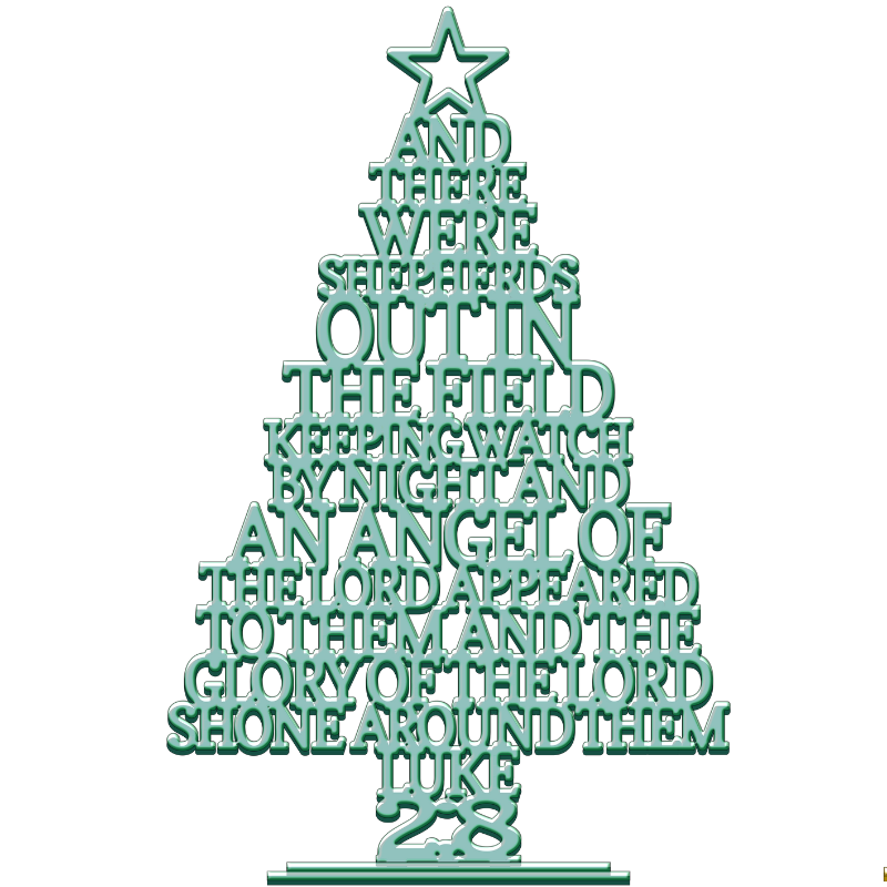 Acrylic Christmas Tree - Engraved Scripture