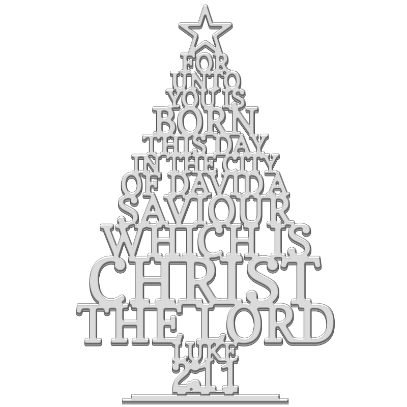 Acrylic Christmas Tree - Engraved Scripture