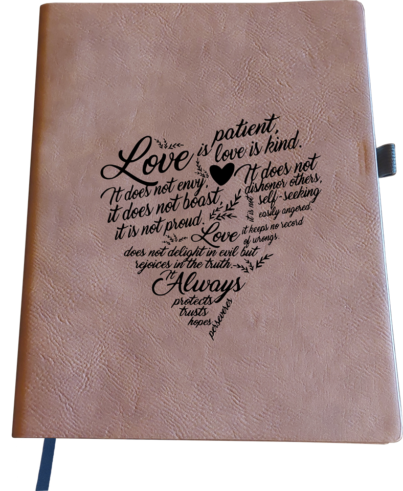 Journal Notebook (Brown) - Engraved Scripture Various Designs