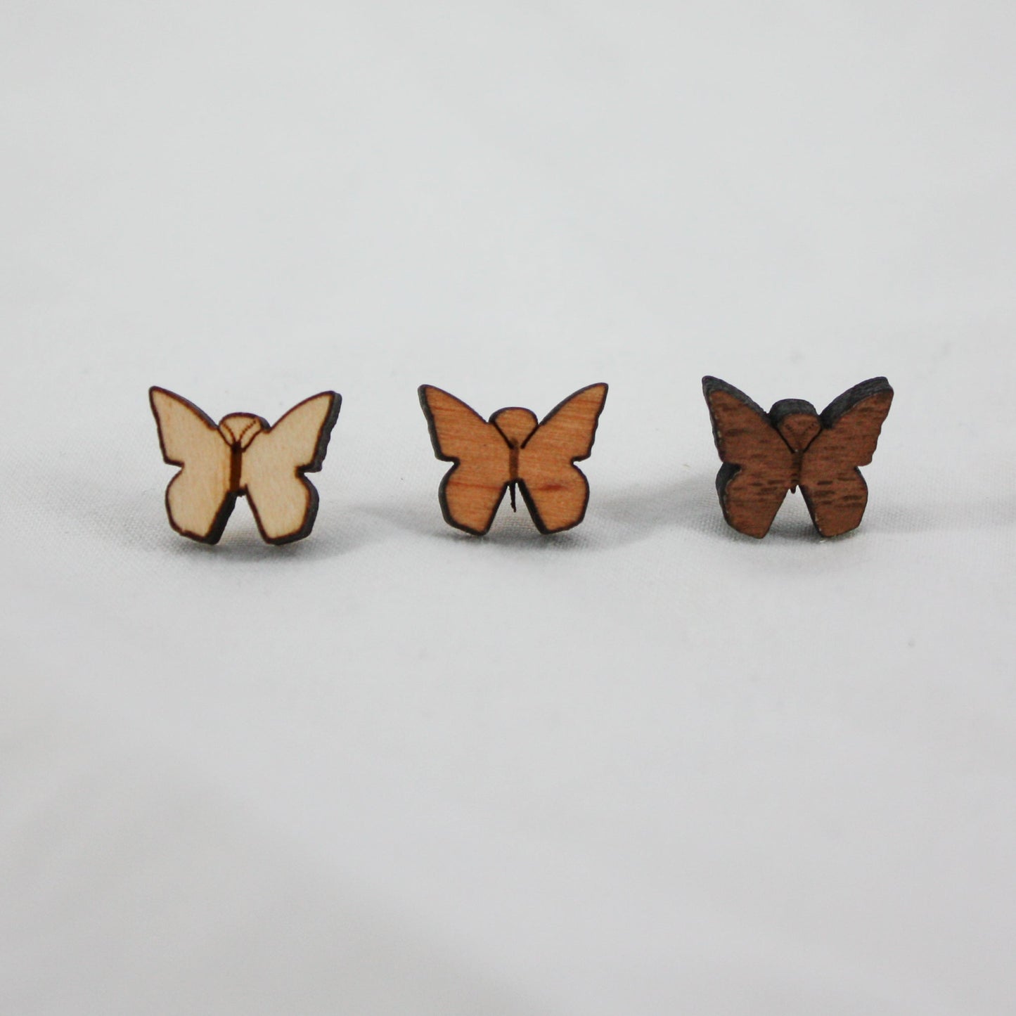 Butterfly Wood Earring Stud (Small  15x12mm)