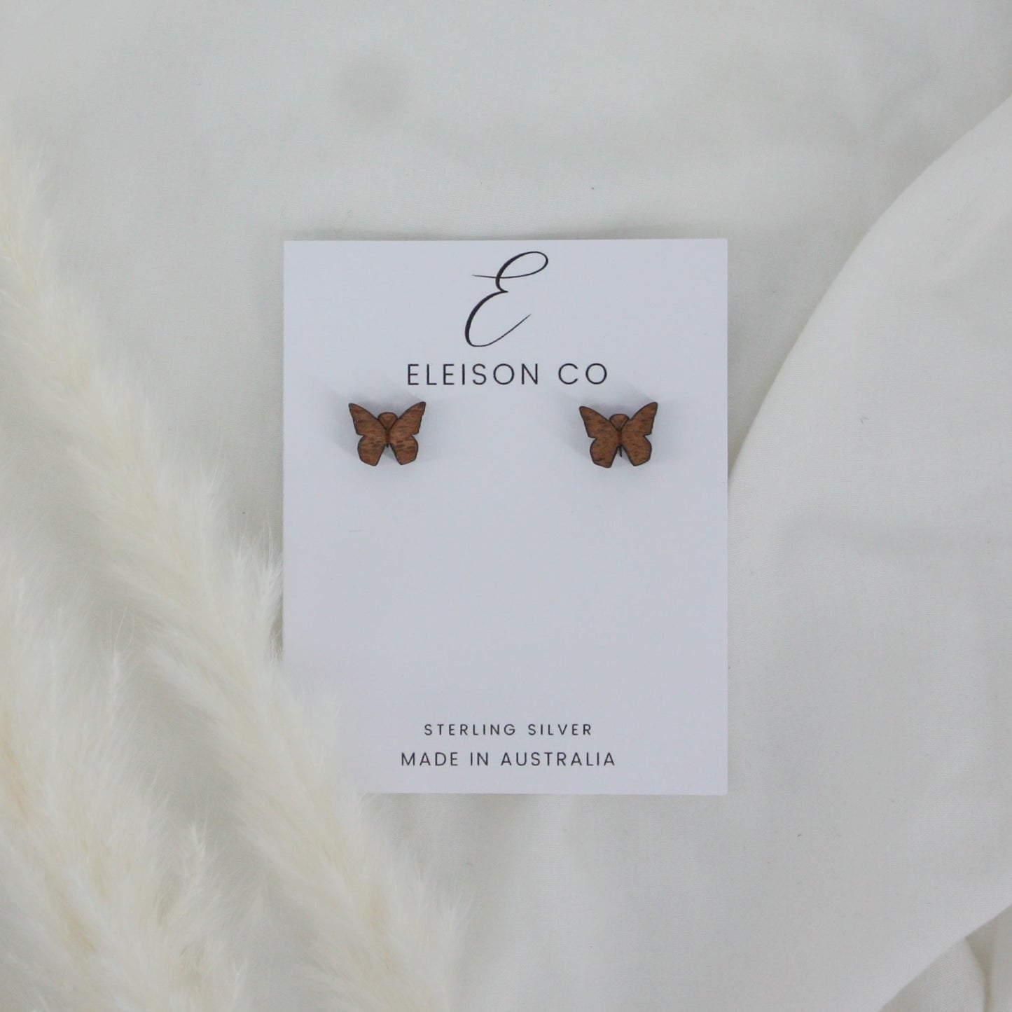 Butterfly Wood Earring Stud (Small  15x12mm)