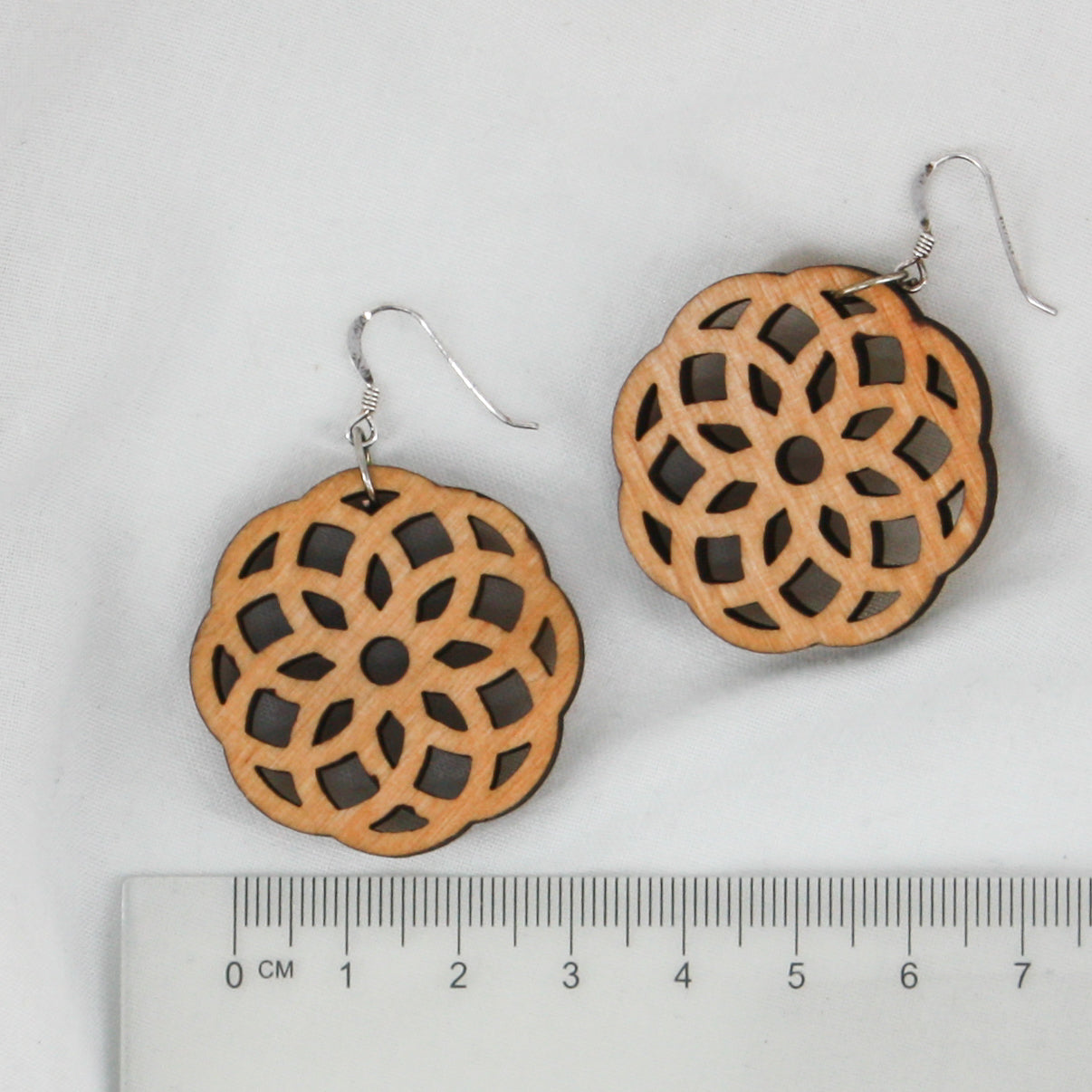 Wooden 2025 round earrings