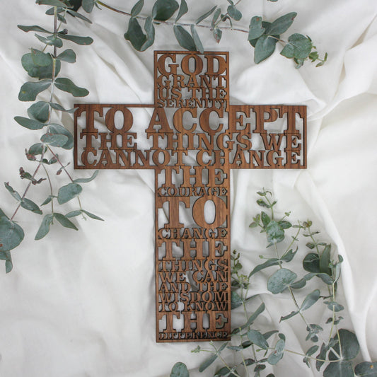 Serenity Prayer Wooden Cross