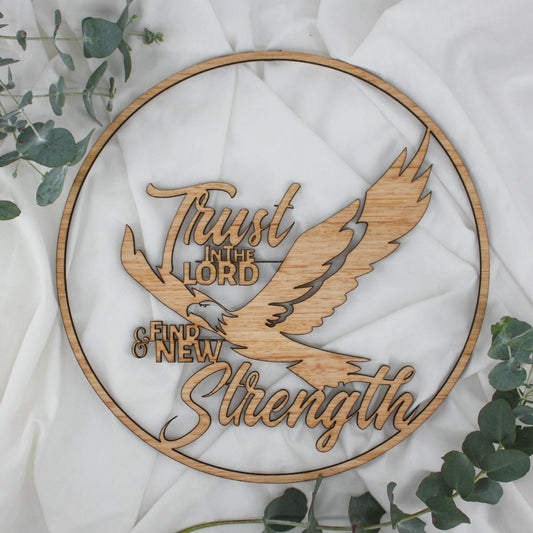 Trust in the Lord Eagle - Hoop Plaque - Isaiah 40:31