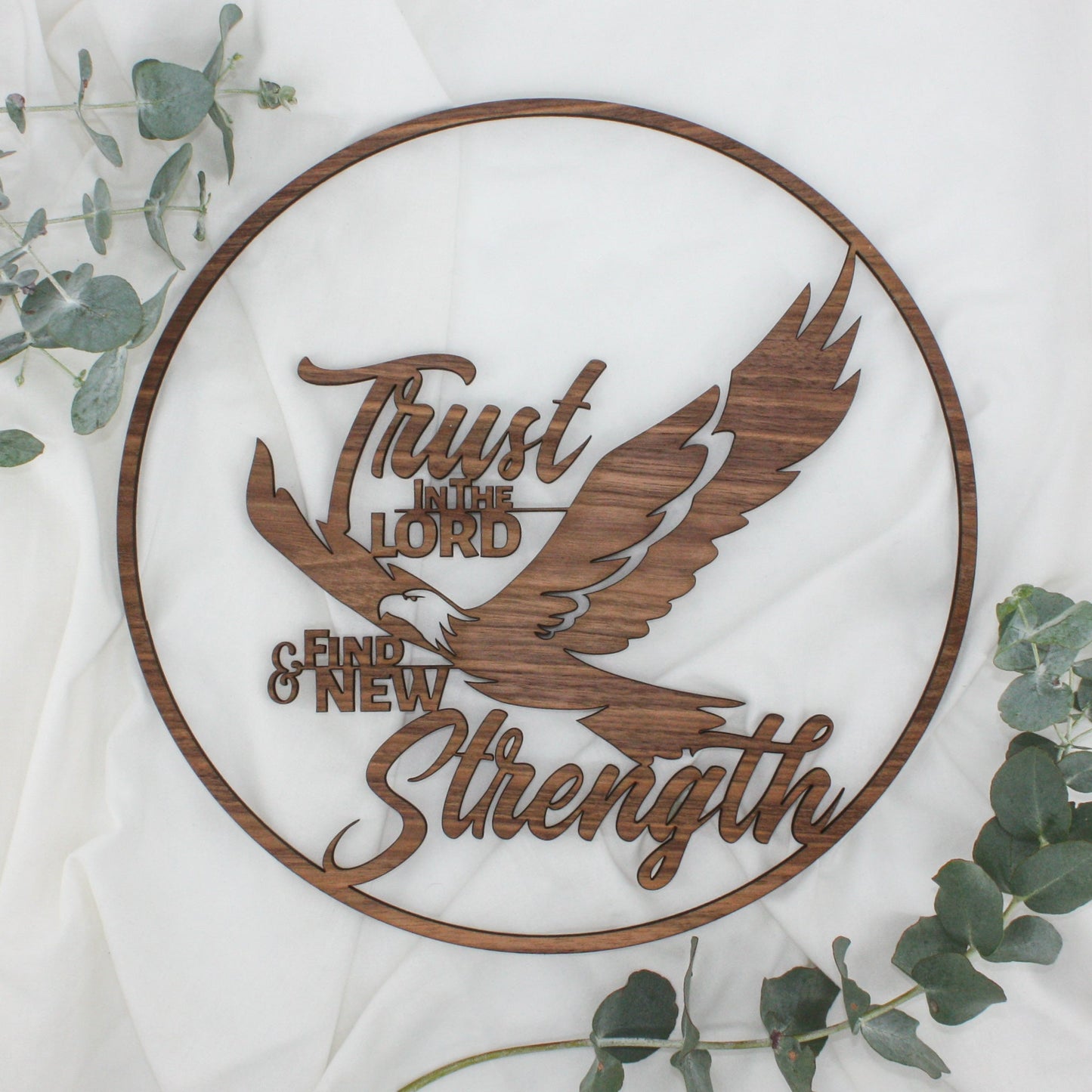 Trust in the Lord Eagle - Hoop Plaque - Isaiah 40:31