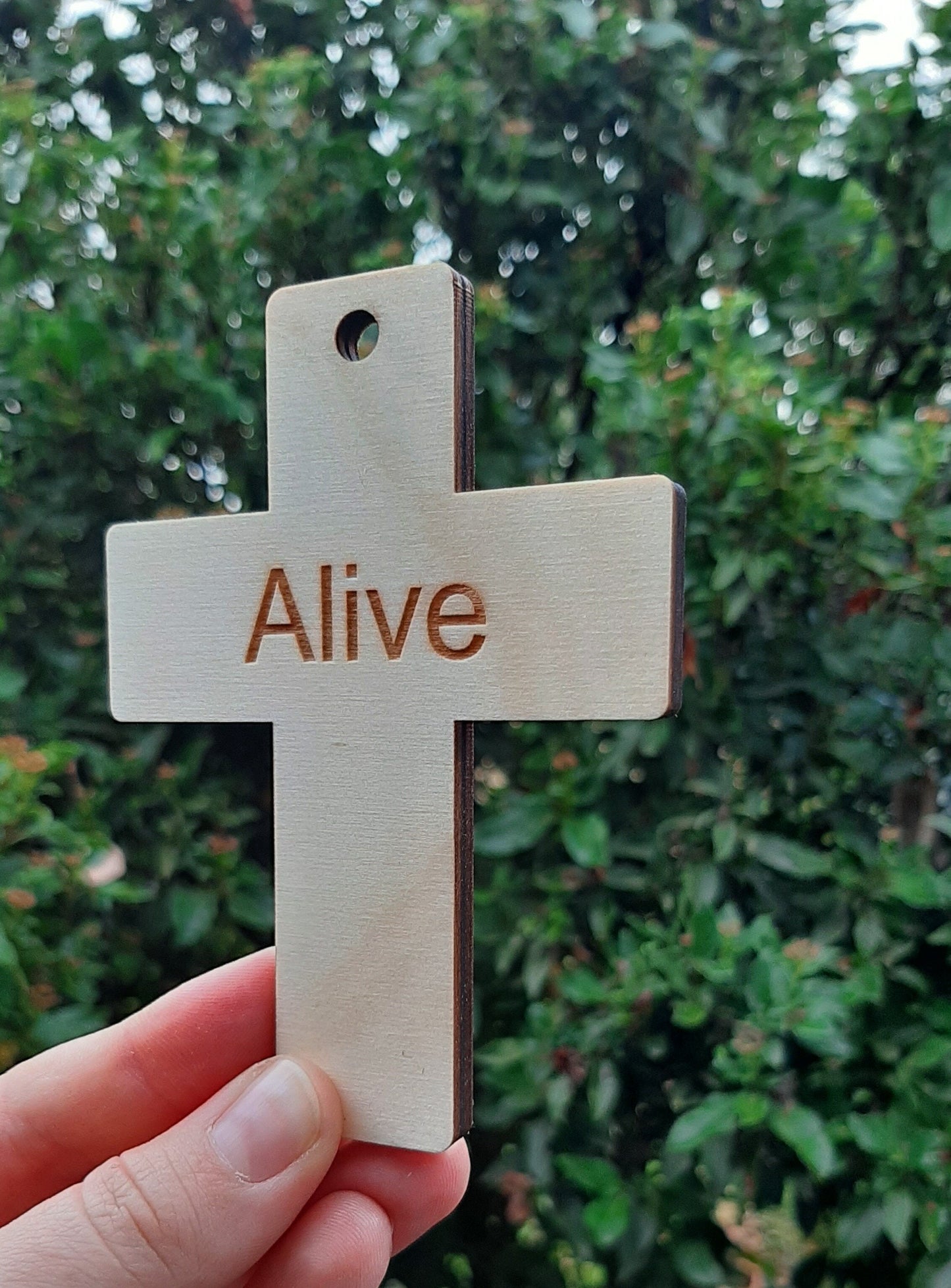 Wooden Easter Cross for Kids  - "Alive"