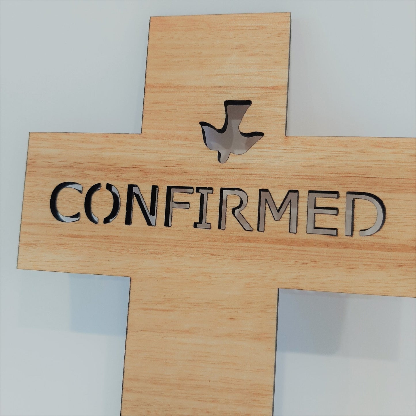 Wooden Confirmed Cross (Dove Design)