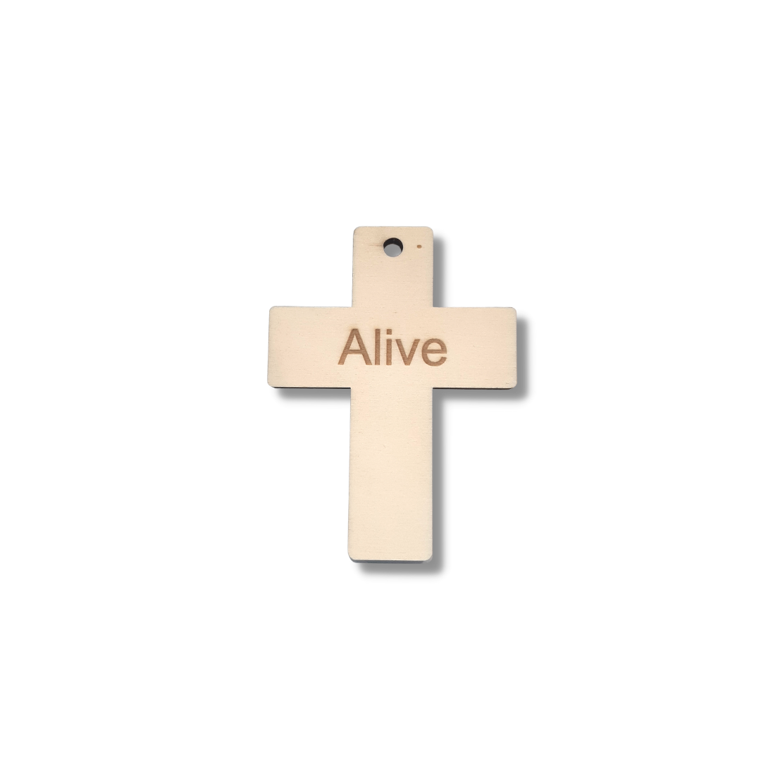 Wooden Easter Cross for Kids  - "Alive"
