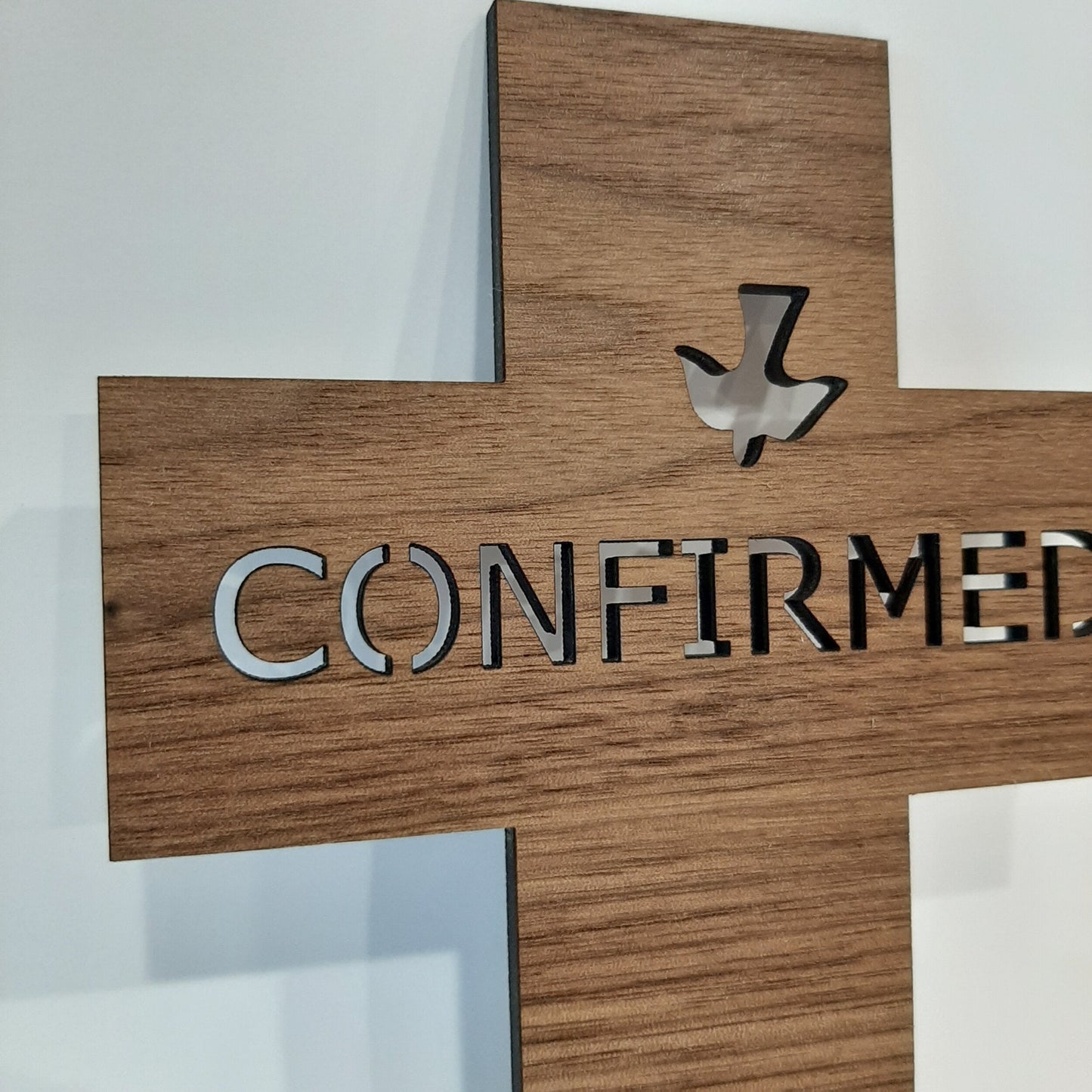 Wooden Confirmed Cross (Dove Design)
