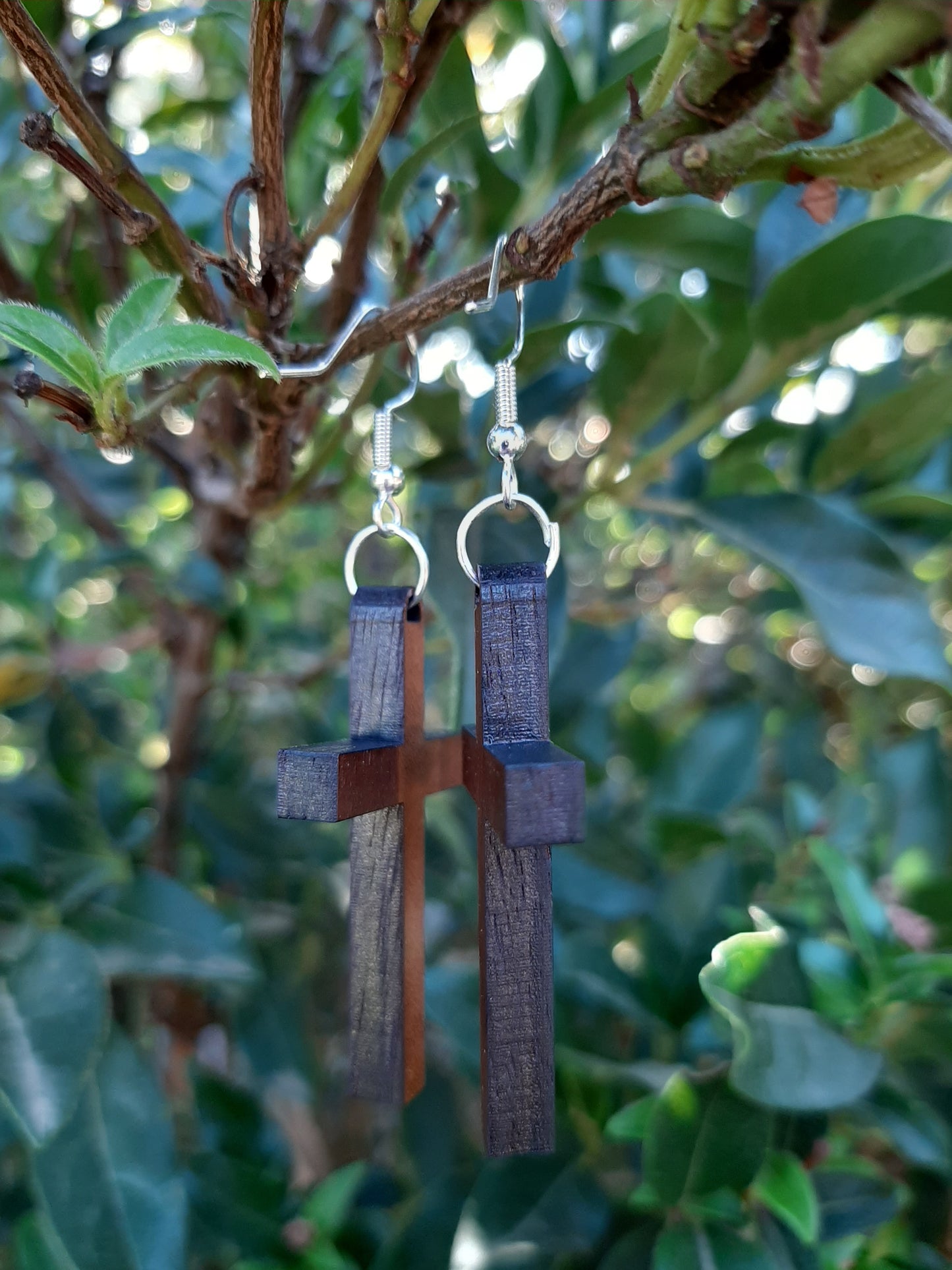 Classic Cross Wood Earring (42mm)