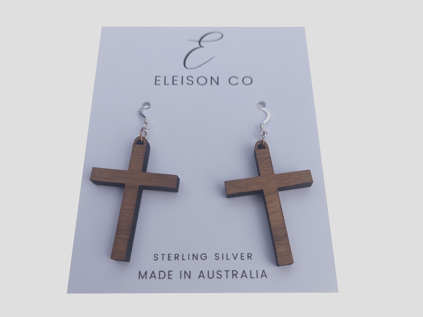 Classic Cross Wood Earring (42mm)
